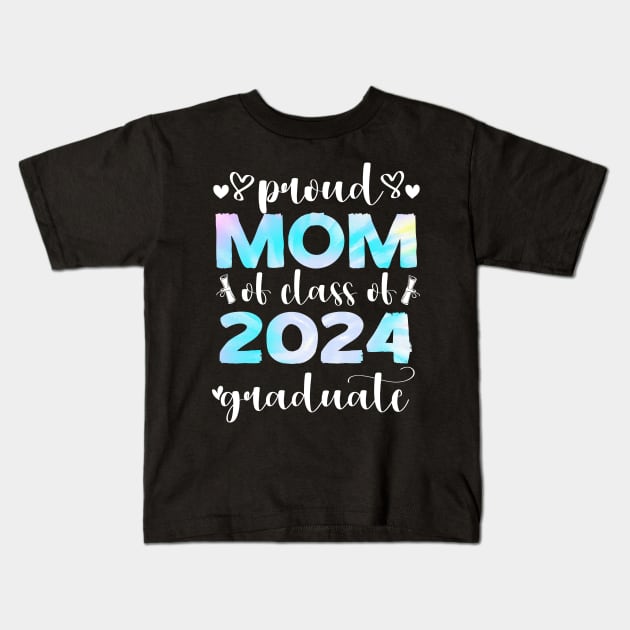 Proud Mom Class Of 2024 Senior Graduate 2024 Senior 24 Kids T-Shirt by SecuraArt